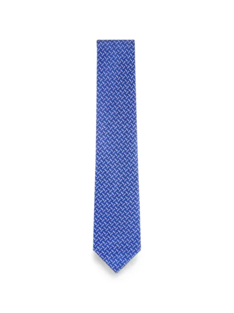 Brioni geometric-pattern tie Blue PD4745390