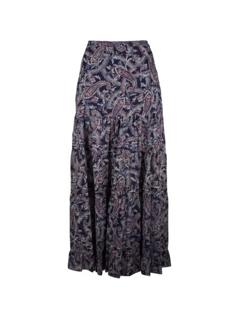 Veronica Beard Heatheralyn paisley-print tiered maxi skirt Blue 2606SR7930882