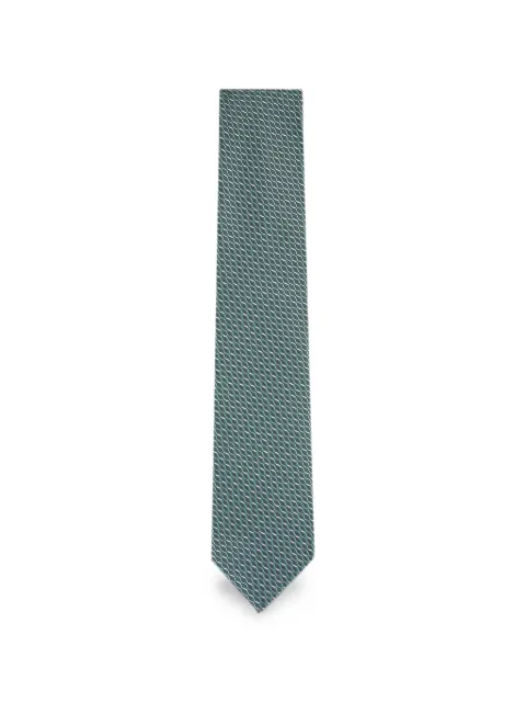 Brioni geometric-pattern tie Green PD4623214