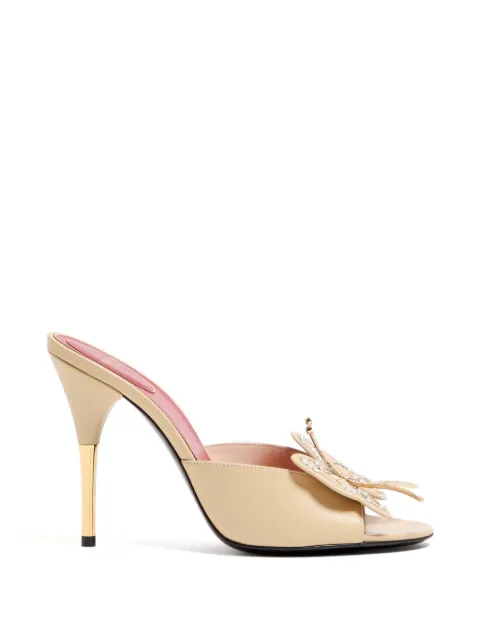 Valentino Garavani Flutterby kidskin slide sandals with butterfly detail 105mm Neutrals WS0QK1NIY