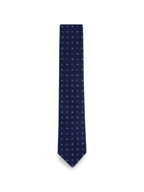 Brioni geometric-pattern tie Blue PD4874046