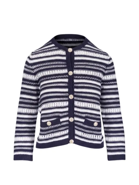 Veronica Beard Bellingham striped button-up cardigan Blue 2606KC6591123