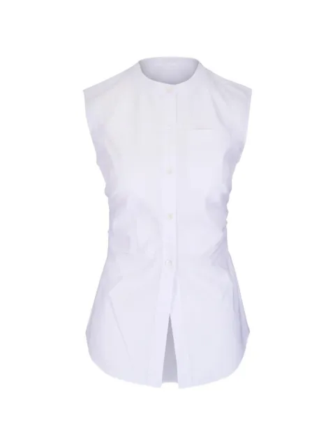 Veronica Beard Harini ruched sleeveless shirt White 2606SCP41845
