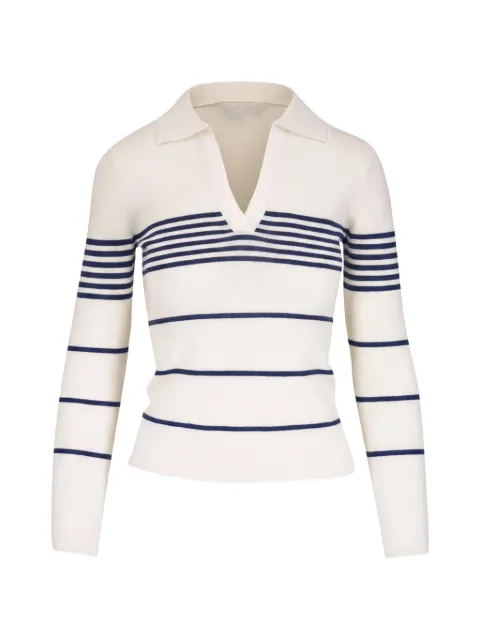 Nili Lotan Lucille striped V-neck sweater Neutrals 81660Y068INV