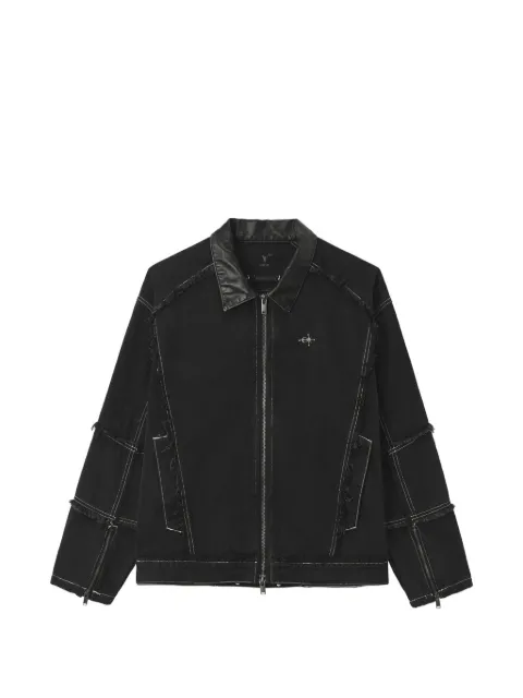 FIVE CM raw-edge panelled denim jacket Black 5CXLJM00510X