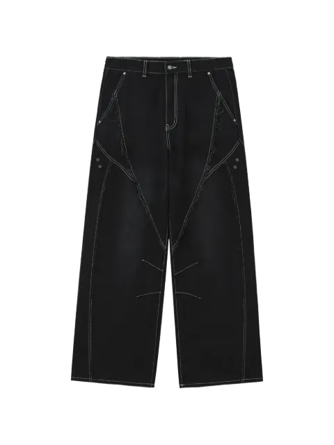 FIVE CM raw-edge panelled jeans Black 5CXJNM00572X