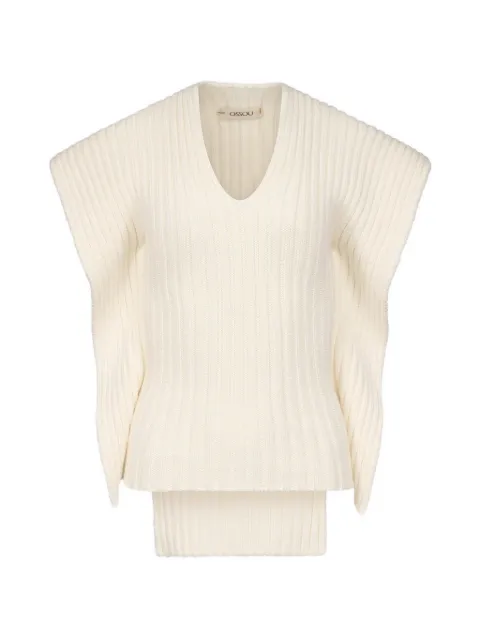 OSSOU Greer ribbed-knit tank Neutrals OS32091KW2504