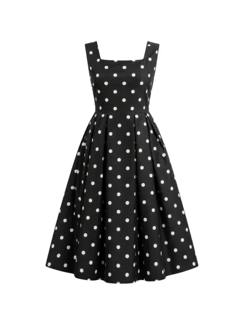 JENNE polka-dot pleated midi dress Black STY26SSOP30