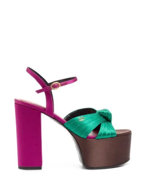 Valentino Garavani sandals with Crasher platform in satin 125mm Green WS0NS1FSD