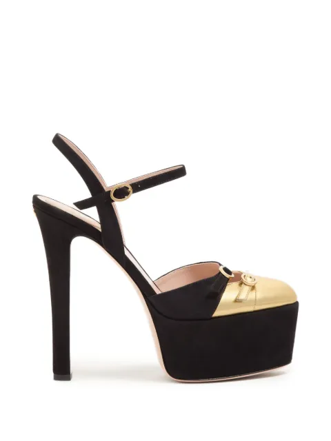 Valentino Garavani Crasher platform pumps in suede 145mm Black WS0NM1MTH