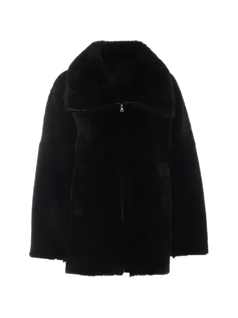 Blancha zip-up shearling jacket Black 26100302