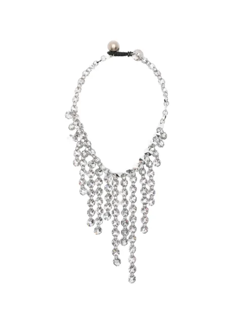 Maria Calderara crystal-embellished fringed necklace Silver 2W104L