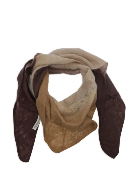 MIRROR IN THE SKY bandana dégradé cashmere scarf Brown A459