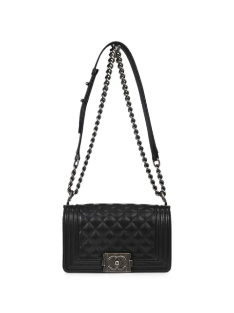 CHANEL Pre-Owned 2019 small Boy Chanel quilted shoulder bag Black KQ01594
