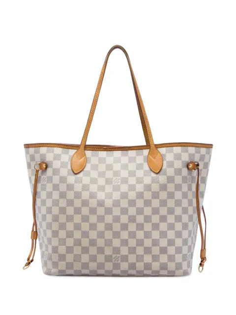 Louis Vuitton Pre-Owned 2012 Damier Azur Neverfull MM tote bag White WZ8PT0UZ10U7ANBM