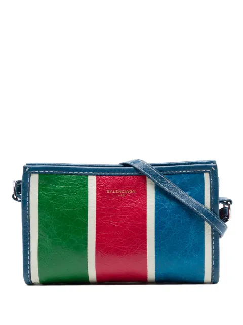 Balenciaga Pre-Owned 2017 Lambskin Bazar crossbody bag Blue VAJ8OZB7ITRYOISZ