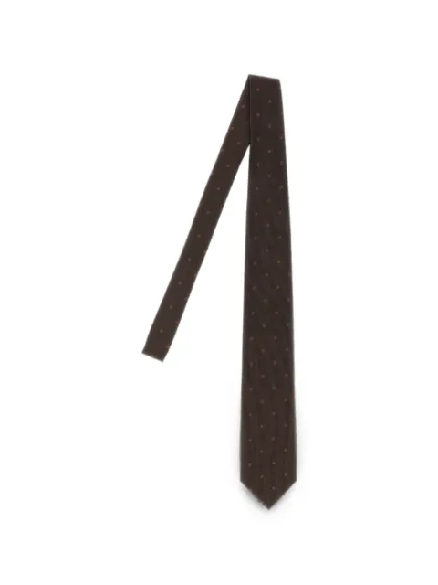 TOM FORD polka-dot ribbed-texture tie Brown STE001S0339EAR