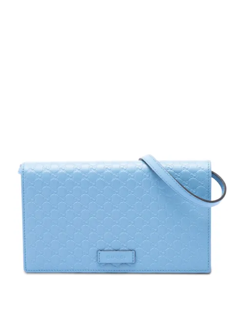 Gucci Pre-Owned 2000-2015 Microguccissima Wallet on Strap crossbody bag Blue N5TSQU3QHVB0G24R
