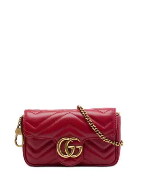 Gucci Pre-Owned 2000-2015 Mini GG Marmont Matelasse Leather Flap crossbody bag Red IGLNQFNDRZ4VL9JZ