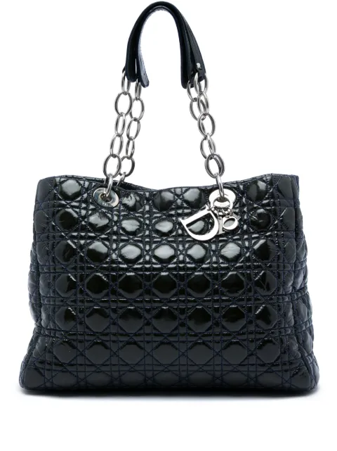 Christian Dior Pre-Owned 2011 Large Patent Cannage Lady Dior Soft Shopping tote bag Blue DYROSB0XJP46N6XL