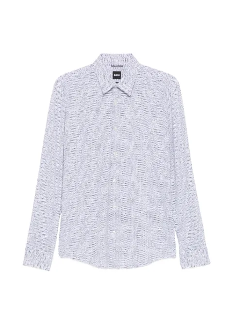 BOSS micro-patterned long-sleeve shirt White 50567337