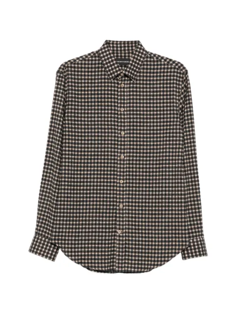 Emporio Armani gingham-check long-sleeve shirt Black EM007200TE23277