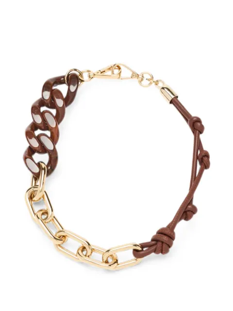 Plan C curb-link knotted-leather necklace Gold COCWH54AN3LV075