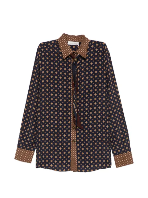 ZIMMERMANN geometric-print pussy-bow shirt Blue 9702TF26R