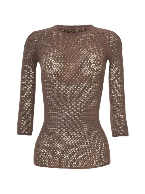 Wolford Daisy Net long-sleeve top Brown 53460