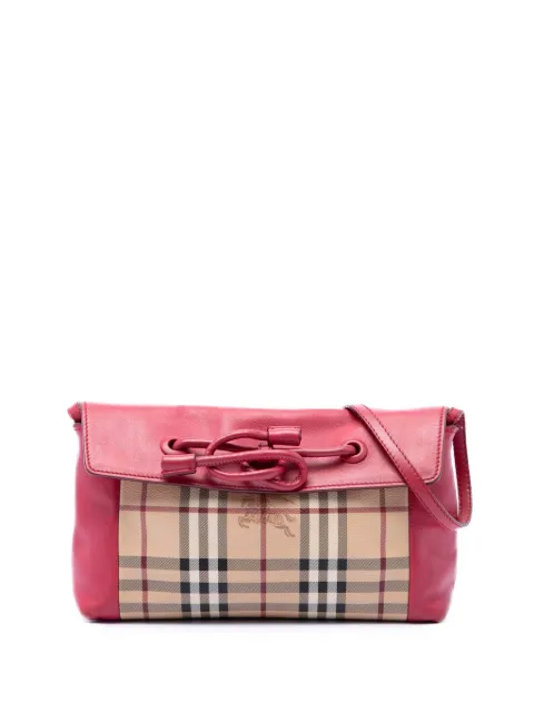 Burberry Pre-Owned 2000-2017 Haymarket Check Coated Canvas Leah crossbody bag Red ME87F2N7GGUYBN57