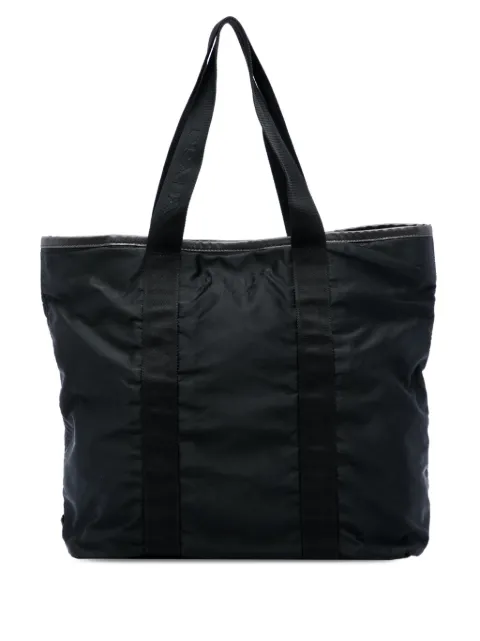 Prada Pre-Owned 2013-2026 Saffiano Trimmed Tessuto tote bag Black MBTZ3K6QNPOTZYIG