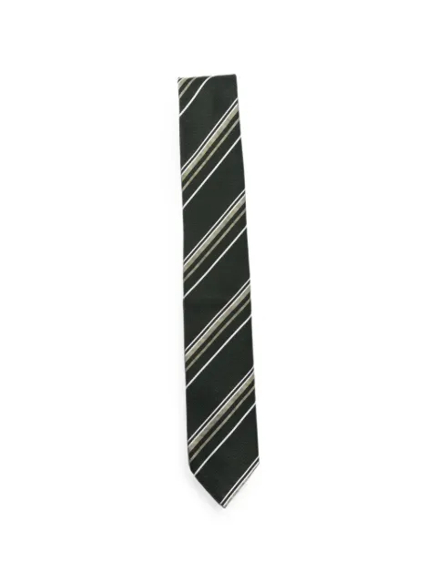BOSS diagonal-stripe tie Green 50566655