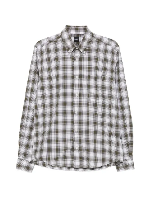 BOSS check-pattern button-down shirt White 50567008