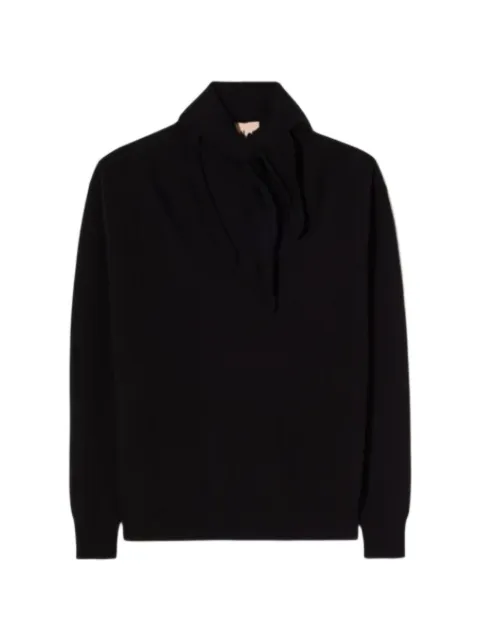 Plan C shawl V-neck sweater Black MVCME50K00FW009