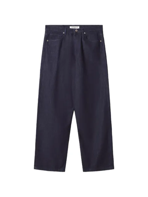Maison Kitsuné logo-patch wide-leg jeans Blue QM01102WD4019