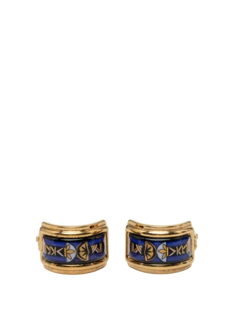 Hermès Pre-Owned 2000-2026 Gold Plated Enamel Cloisonne Clip On Earrings costume earrings Blue VR47Y6RMDOA224AZ