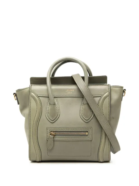 Celine Pre-Owned 2012 Nano Leather Luggage Tote satchel Green C8BRRYXNR3X4Q5PE