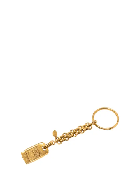 CHANEL Pre-Owned 1970-1980 Gold Plated Logo Paris Ring Bag Charm key chain Gold 8MYMXUF5JMJ6IDDH