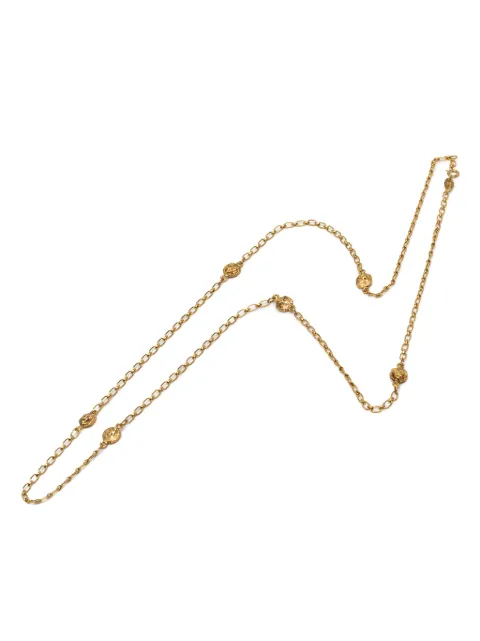 CHANEL Pre-Owned 1980-1990 CC Gold Plated Lion Head Station Chain Long Necklace costume necklace Gold 18D83Z96D6AMZIB7