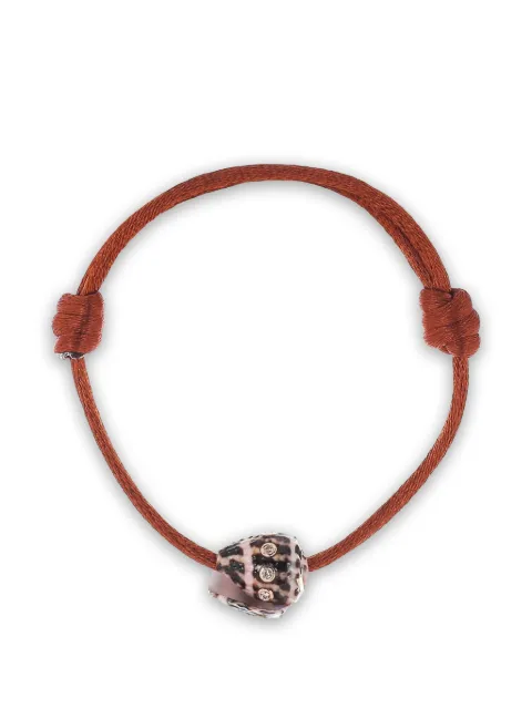 Dezso x Sara Beltran diamond and conus shell bracelet Brown DNSBNDMBROWNCORD