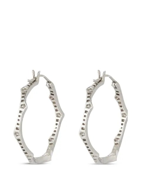 Parulina medium Briar diamond hoop earrings Silver E237WG