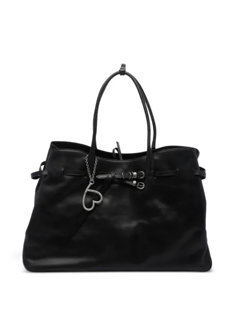 Marge Sherwood buckle-detail heart-charm shoulder bag Black M26431SB13PUBK