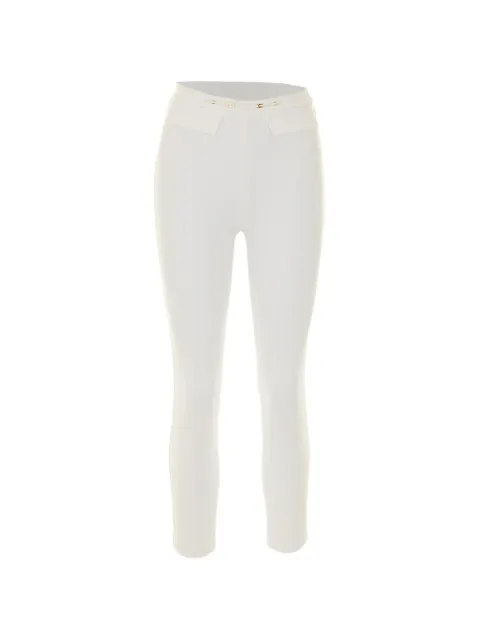 Elisabetta Franchi flap-detail cropped trousers White PA19566E2360