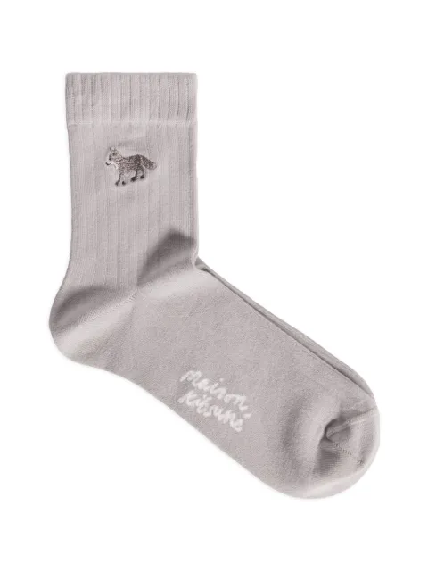 Maison Kitsuné Baby Fox ribbed socks Grey MRUAS04KT1124