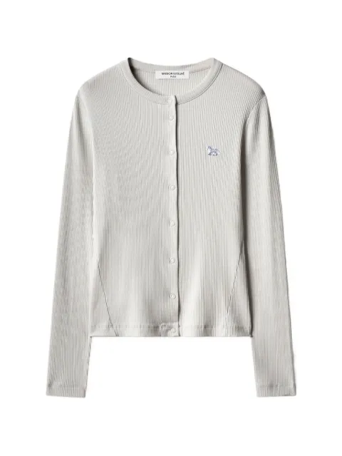 Maison Kitsuné Baby Fox ribbed-knit cardigan Grey MRWJC00KA0052