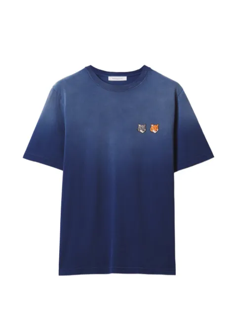 Maison Kitsuné Double Fox Head faded T-shirt Blue MRMJT32KJBIT7