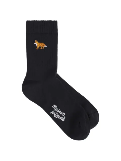 Maison Kitsuné Baby Fox ribbed socks Black MRUAS03KT1124