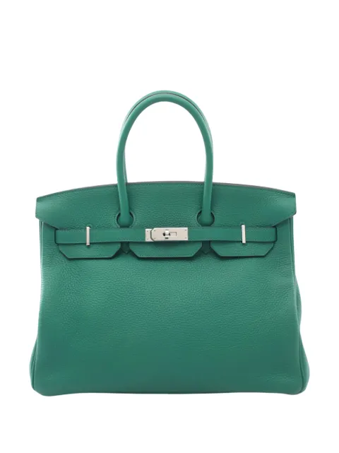 Hermès Pre-Owned 2018 Clemence Birkin Retourne 35 handbag Green BFWR60MPOIHXJAL5