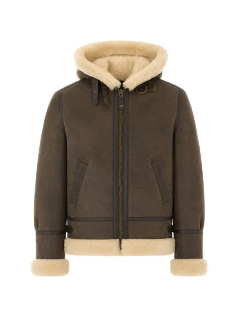 Schott shearling-lined leather jacket Brown LC1259H