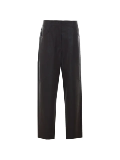 LIU JO coated fabric baggy pants Brown WF6144E1157X0787